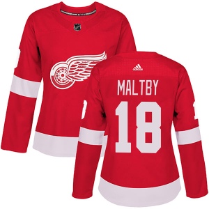 Women's Kirk Maltby Detroit Red Wings Authentic Home Jersey - Red