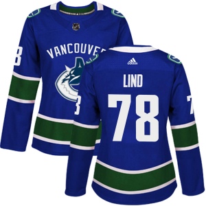 Women's Kole Lind Vancouver Canucks Authentic Home Jersey - Blue