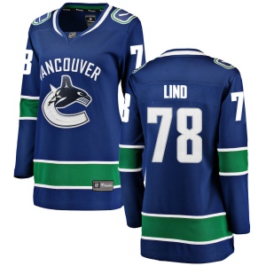 Women's Kole Lind Vancouver Canucks Breakaway Home Jersey - Blue