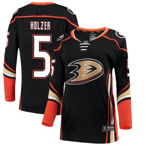 Women's Korbinian Holzer Anaheim Ducks Authentic Home Jersey - Black