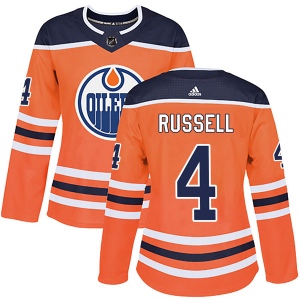 Women's Kris Russell Edmonton Oilers Authentic r Home Jersey - Orange