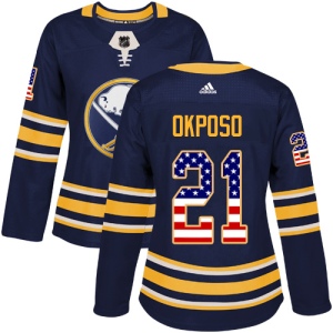 Women's Kyle Okposo Buffalo Sabres Authentic USA Flag Fashion Jersey - Navy Blue