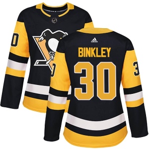 Women's Les Binkley Pittsburgh Penguins Authentic Home Jersey - Black