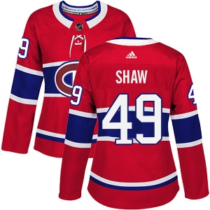 Women's Logan Shaw Montreal Canadiens Authentic Home Jersey - Red