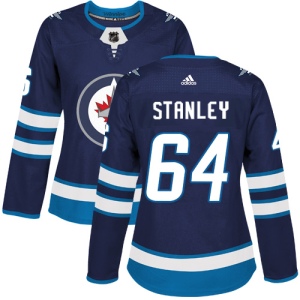 Women's Logan Stanley Winnipeg Jets Authentic Home Jersey - Navy Blue