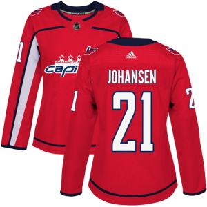 Women's Lucas Johansen Washington Capitals Authentic Home Jersey - Red