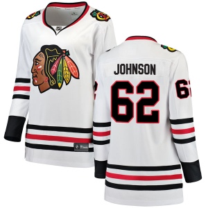 Women's Luke Johnson Chicago Blackhawks Breakaway Away Jersey - White