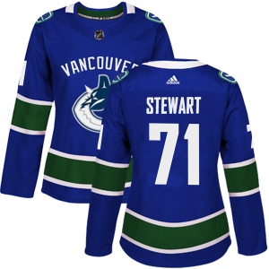 Women's MacKenze Stewart Vancouver Canucks Authentic Home Jersey - Blue