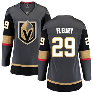 Women's Marc-Andre Fleury Vegas Golden Knights Black Home Breakaway Jersey - Gold