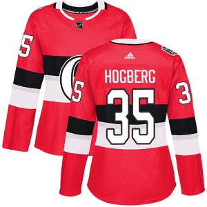 Women's Marcus Hogberg Ottawa Senators Authentic 2017 100 Classic Jersey - Red