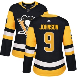 Women's Mark Johnson Pittsburgh Penguins Authentic Home Jersey - Black