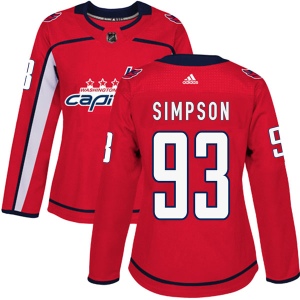 Women's Mark Simpson Washington Capitals Authentic Home Jersey - Red