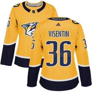 Women's Mark Visentin Nashville Predators Authentic Home Jersey - Gold