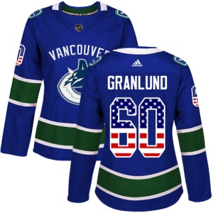 Women's Markus Granlund Vancouver Canucks Authentic USA Flag Fashion Jersey - Blue