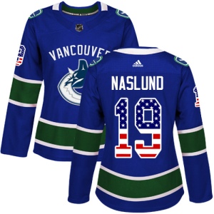 Women's Markus Naslund Vancouver Canucks Authentic USA Flag Fashion Jersey - Blue