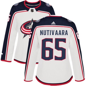 Women's Markus Nutivaara Columbus Blue Jackets Authentic Away Jersey - White