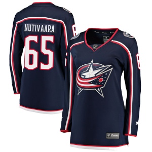 Women's Markus Nutivaara Columbus Blue Jackets Breakaway Home Jersey - Navy