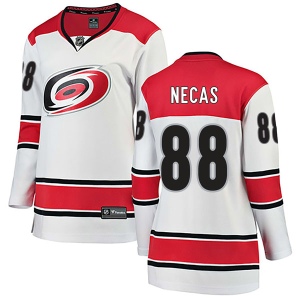 Women's Martin Necas Carolina Hurricanes Breakaway Away Jersey - White