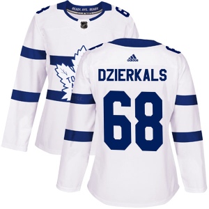 Women's Martins Dzierkals Toronto Maple Leafs Authentic 2018 Stadium Series Jersey - White