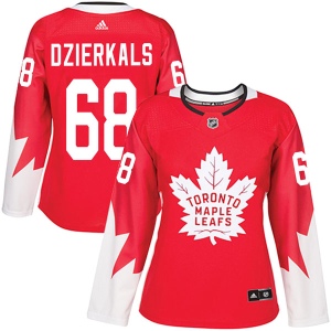 Women's Martins Dzierkals Toronto Maple Leafs Authentic Alternate Jersey - Red