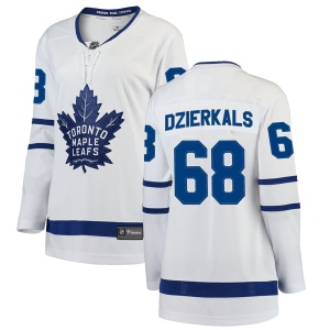 Women's Martins Dzierkals Toronto Maple Leafs Breakaway Away Jersey - White