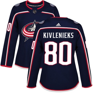 Women's Matiss Kivlenieks Columbus Blue Jackets Authentic Home Jersey - Navy