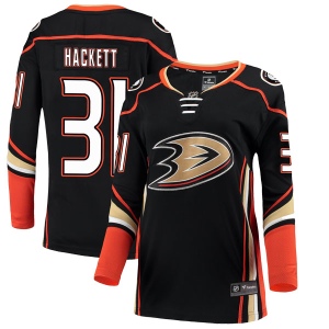 Women's Matt Hackett Anaheim Ducks Authentic Home Jersey - Black