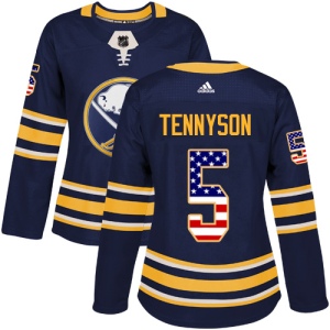 Women's Matt Tennyson Buffalo Sabres Authentic USA Flag Fashion Jersey - Navy Blue