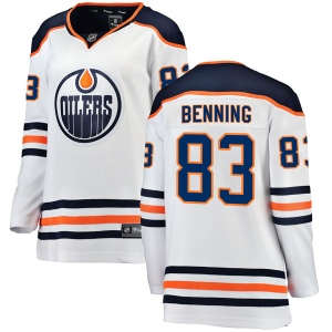 Women's Matthew Benning Edmonton Oilers Breakaway Away Jersey - White