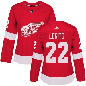 Women's Matthew Lorito Detroit Red Wings Authentic Home Jersey - Red