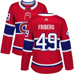 Women's Max Friberg Montreal Canadiens Authentic Home Jersey - Red