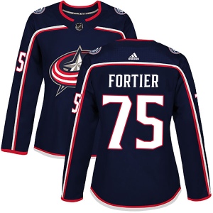 Women's Maxime Fortier Columbus Blue Jackets Authentic Home Jersey - Navy