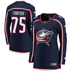 Women's Maxime Fortier Columbus Blue Jackets Breakaway Home Jersey - Navy