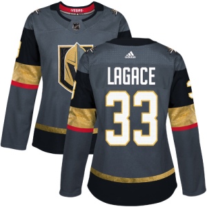 Women's Maxime Lagace Vegas Golden Knights Authentic Gray Home Jersey - Gold