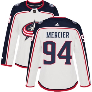 Women's Medric Mercier Columbus Blue Jackets Authentic Away Jersey - White