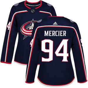 Women's Medric Mercier Columbus Blue Jackets Authentic Home Jersey - Navy