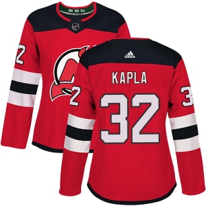 Women's Michael Kapla New Jersey Devils Authentic Home Jersey - Red