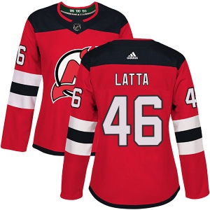 Women's Michael Latta New Jersey Devils Authentic Home Jersey - Red