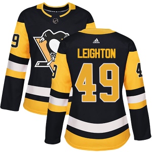 Women's Michael Leighton Pittsburgh Penguins Authentic Home Jersey - Black