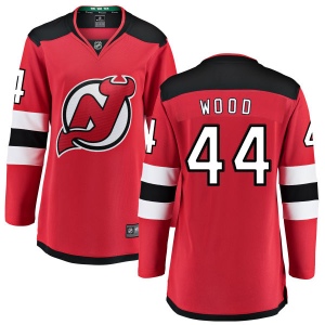 Women's Miles Wood New Jersey Devils Home Breakaway Jersey - Red