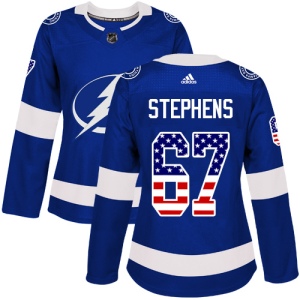 Women's Mitchell Stephens Tampa Bay Lightning Authentic USA Flag Fashion Jersey - Blue