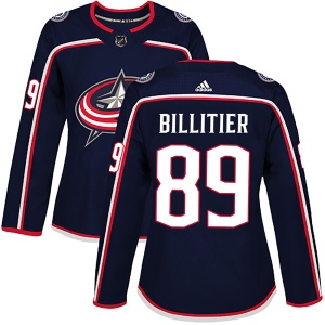 Women's Nathan Billitier Columbus Blue Jackets Authentic Home Jersey - Navy