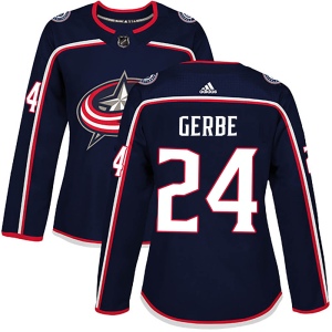 Women's Nathan Gerbe Columbus Blue Jackets Authentic Home Jersey - Navy