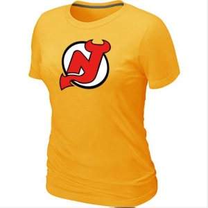 Women's New Jersey Devils Big & Tall Logo T-Shirt - - Yellow