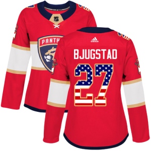 Women's Nick Bjugstad Florida Panthers Authentic USA Flag Fashion Jersey - Red