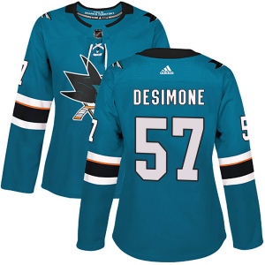 Women's Nick DeSimone San Jose Sharks Authentic Home Jersey - Teal