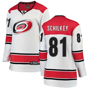 Women's Nick Schilkey Carolina Hurricanes Breakaway Away Jersey - White