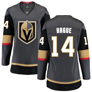 Women's Nicolas Hague Vegas Golden Knights Black Home Breakaway Jersey - Gold