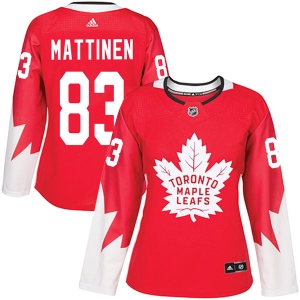 Women's Nicolas Mattinen Toronto Maple Leafs Authentic Alternate Jersey - Red