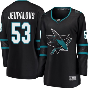 Women's Nikita Jevpalovs San Jose Sharks Breakaway Alternate Jersey - Black